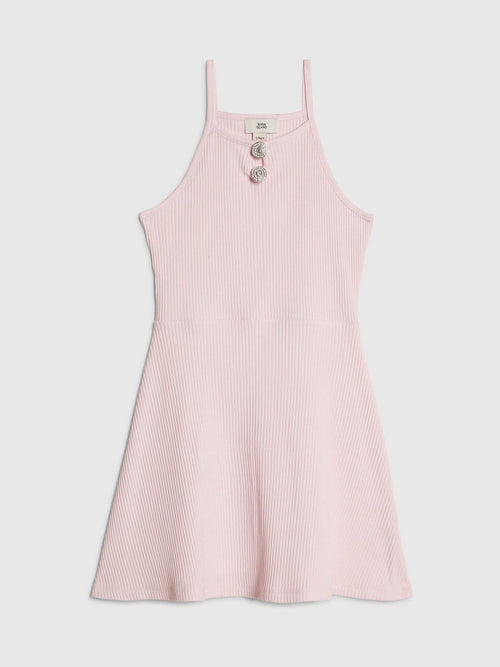 Dsiney Kidz - River Island Pink Halter Rib Dress image 1