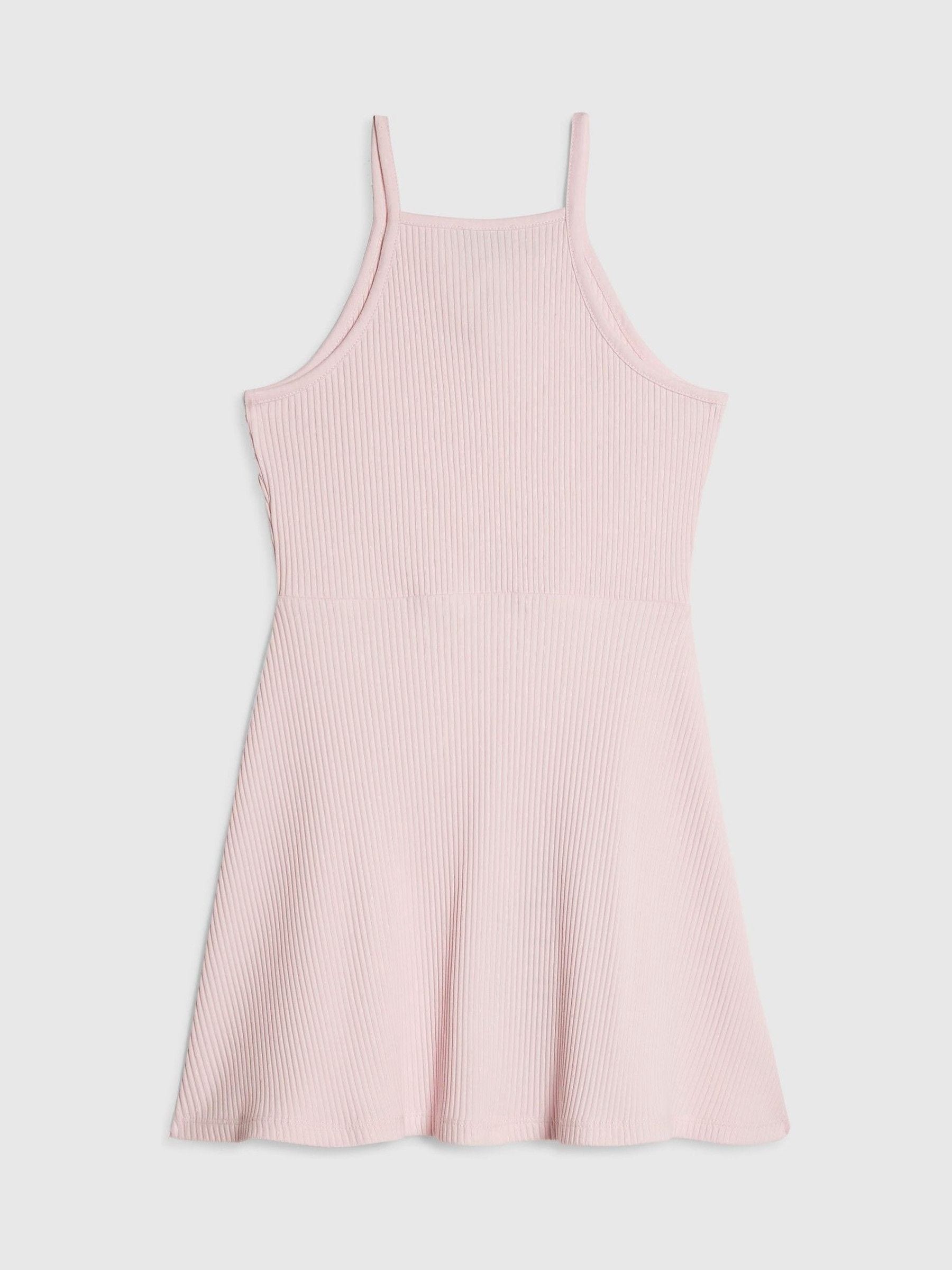 River Island Pink Halter Rib Dress image 2