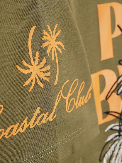 Dsiney Kidz - River Island Green Oversized Palm Beach Graphic T-Shirt & Shorts Set image 5