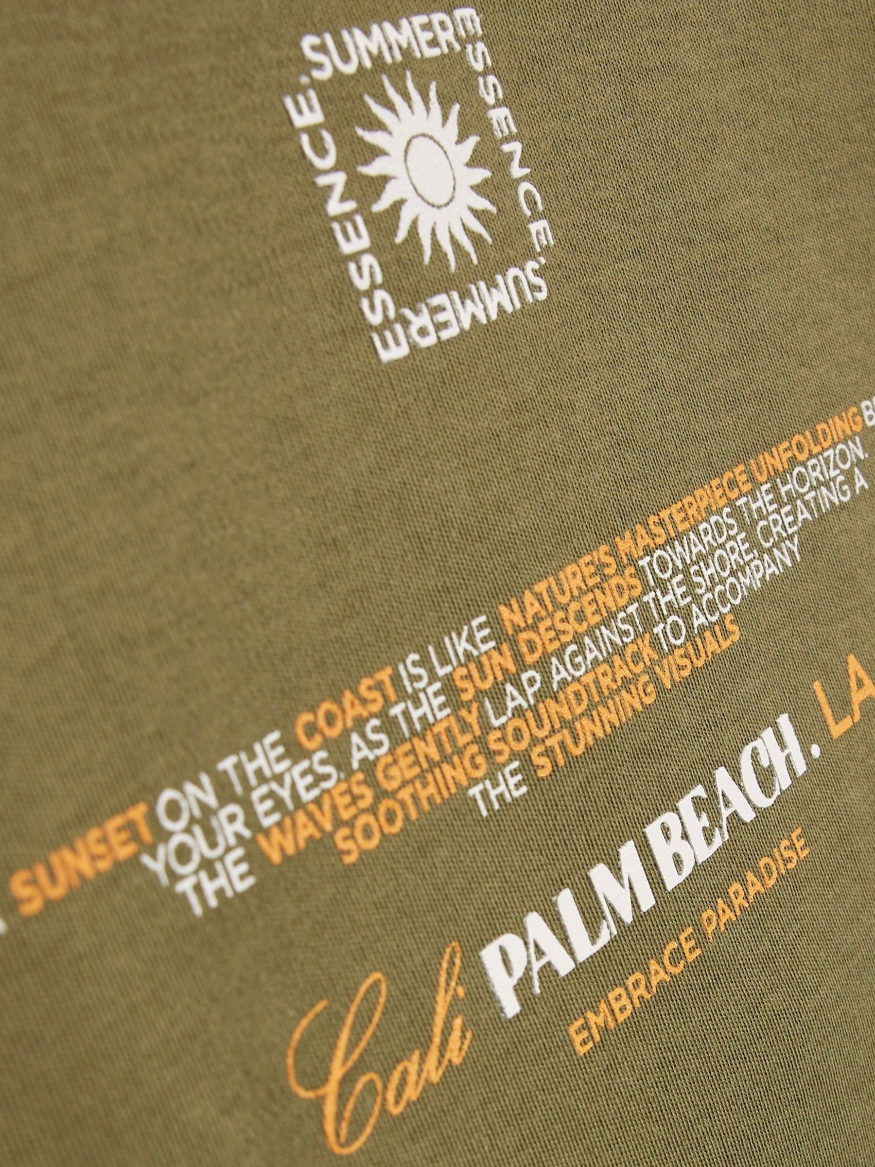 River Island Green Oversized Palm Beach Graphic T-Shirt & Shorts Set image 4