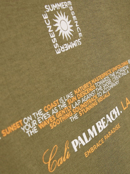 River Island Green Oversized Palm Beach Graphic T-Shirt & Shorts Set image 4