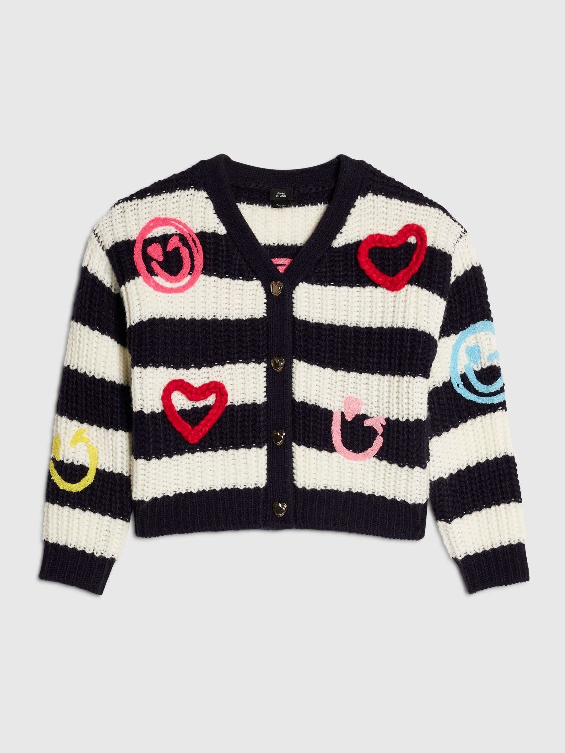 Dsiney Kidz - River Island Blue Stripe Smiley Cardigan image 1