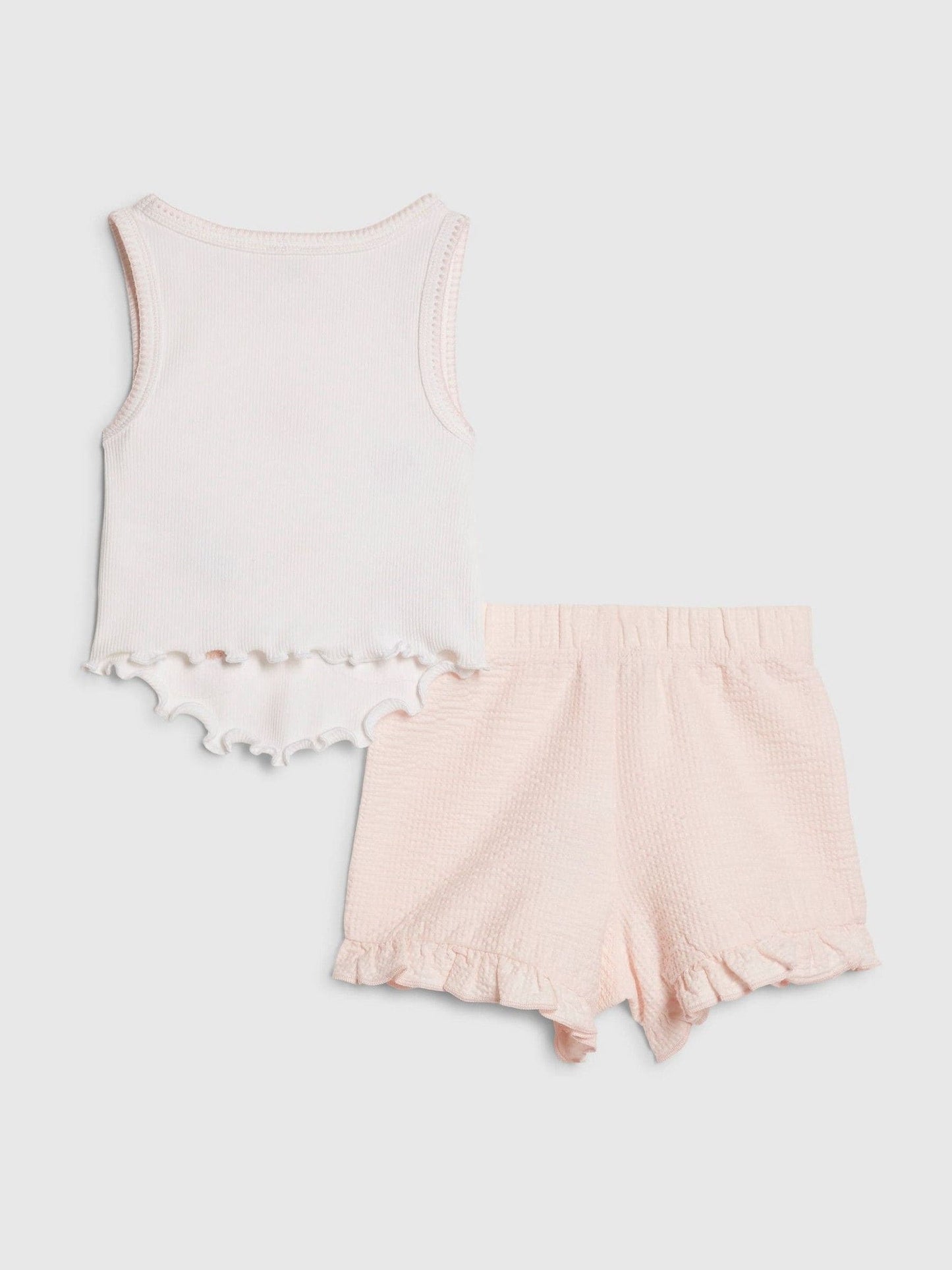 Dsiney Kidz - River Island Pink Hanky Hem Vest & Frill Shorts Set image 2