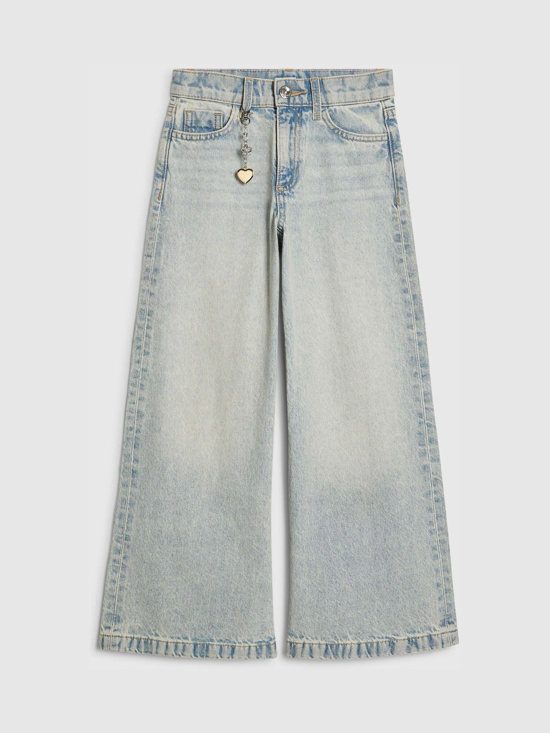 Dsiney Kidz - River Island Wash Blue Wide Fit Light Wash Jeans image 1
