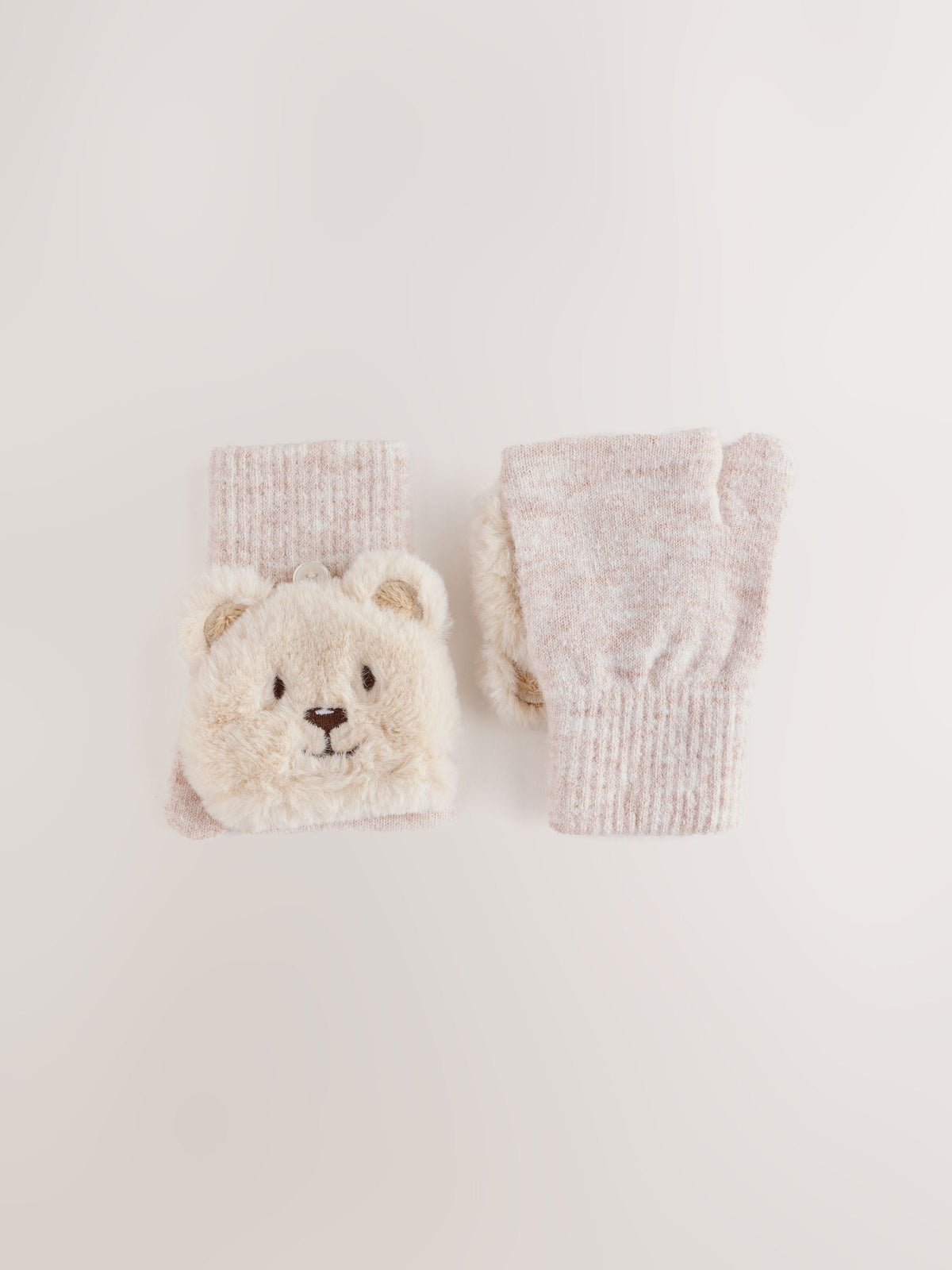 Cream Novelty Flip Mitt Gloves (1-6yrs) - image 1