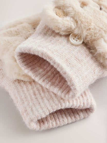 Cream Novelty Flip Mitt Gloves (1-6yrs) - image 2