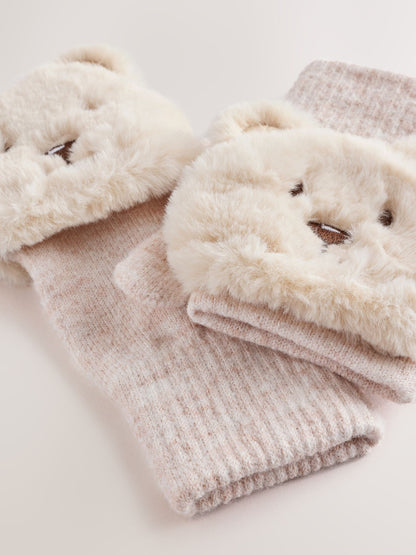 Cream Novelty Flip Mitt Gloves (1-6yrs) - image 3