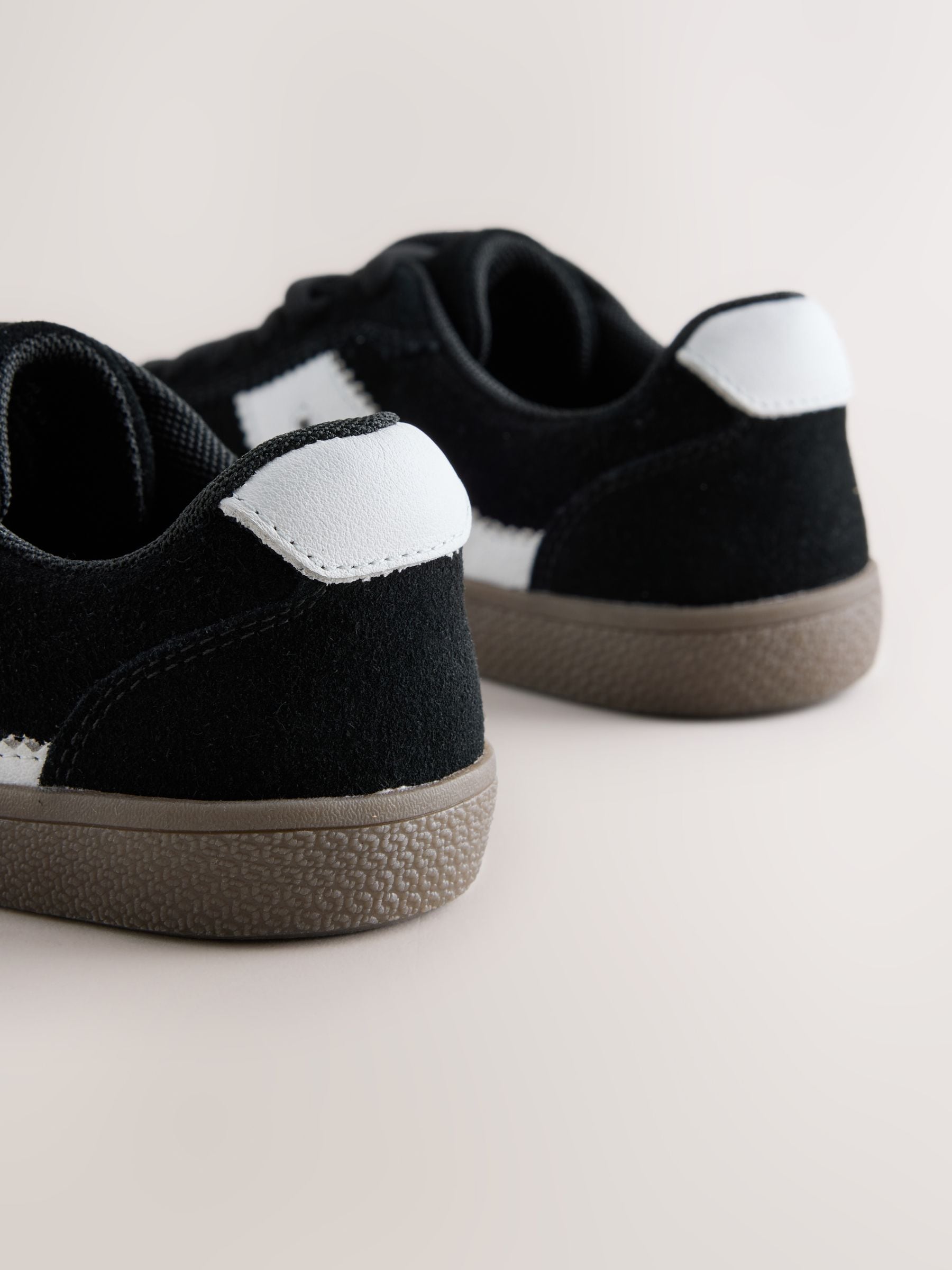 Black Suede Wide Fit (G) Retro Trainers image 4