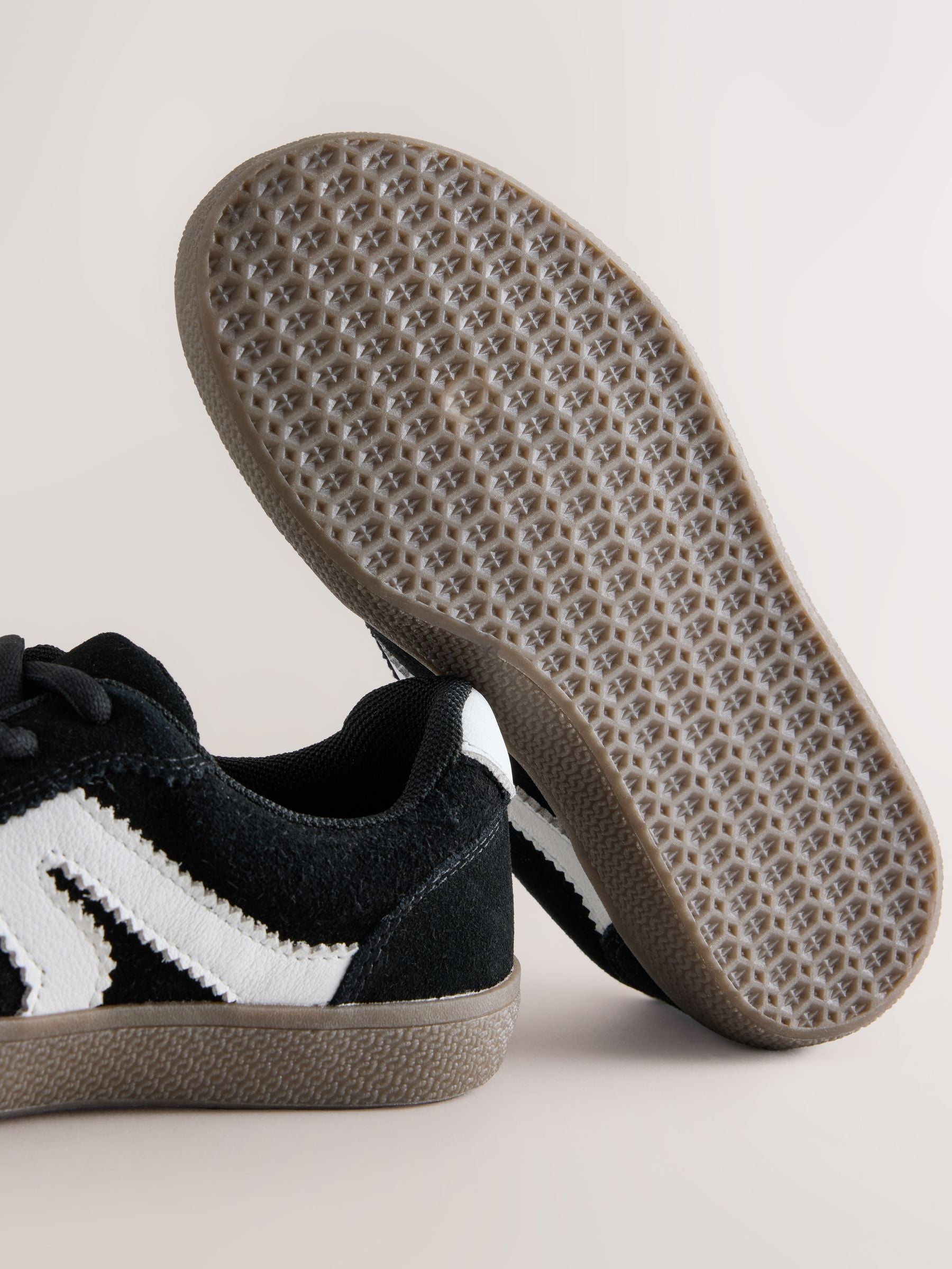 Black Suede Wide Fit (G) Retro Trainers image 5