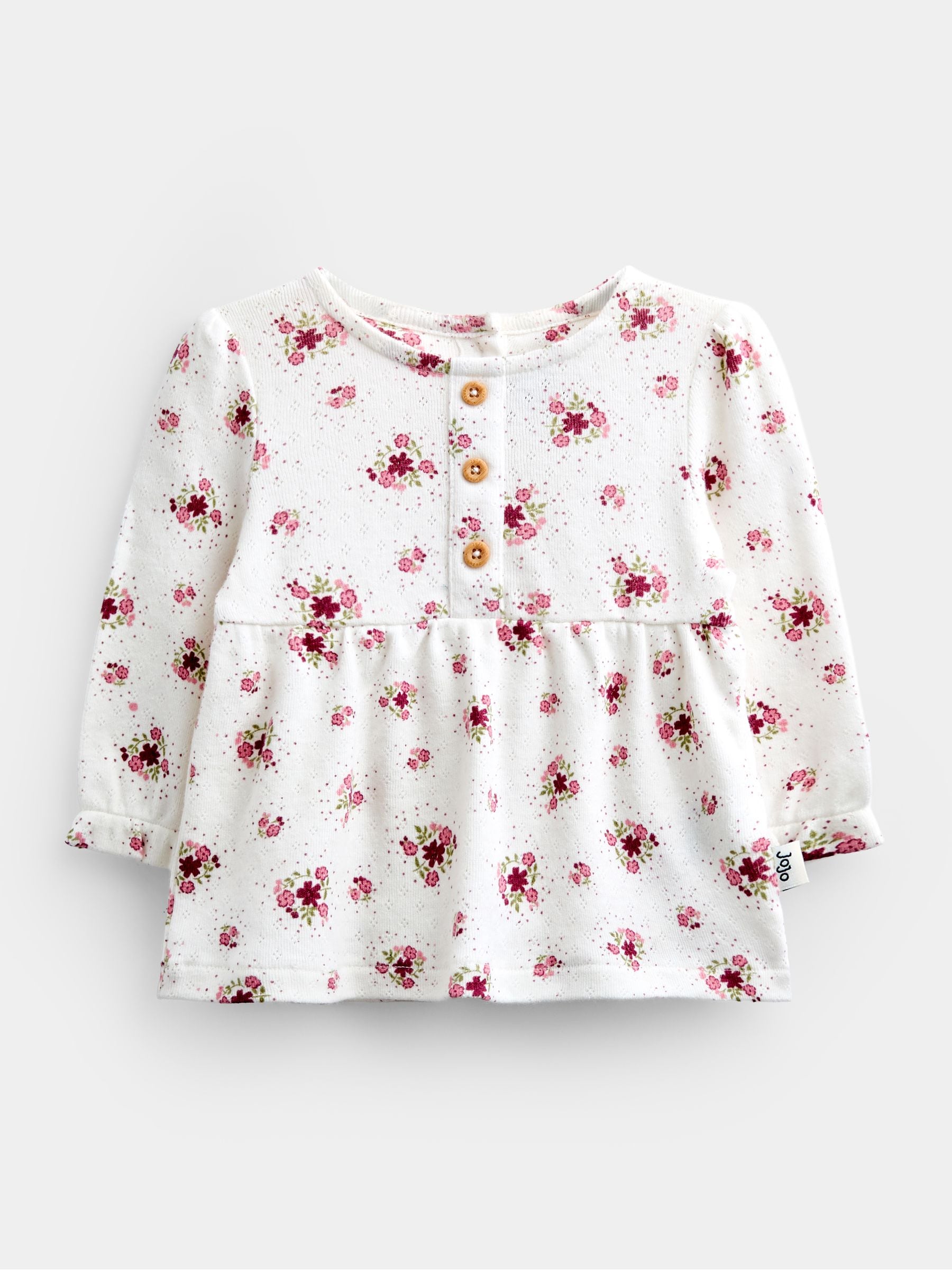 Dsiney Kidz - JoJo Maman Bébé Rose Pink Floral Blouse, Leggings & Gilet Baby Set image 2