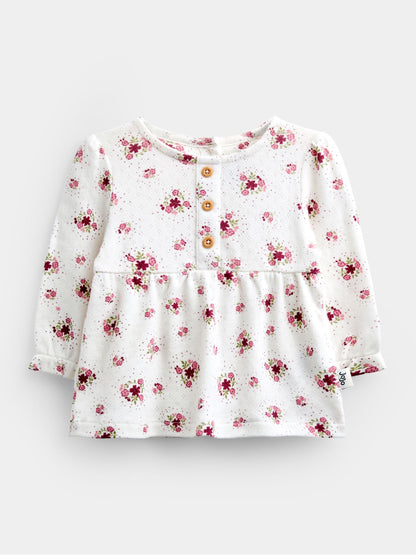 Dsiney Kidz - JoJo Maman Bébé Rose Pink Floral Blouse, Leggings & Gilet Baby Set image 2