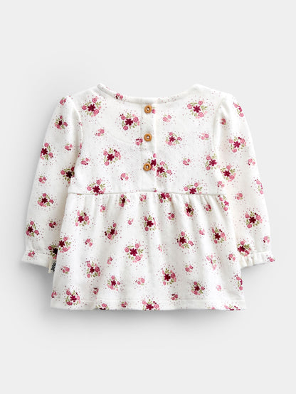 Dsiney Kidz - JoJo Maman Bébé Rose Pink Floral Blouse, Leggings & Gilet Baby Set image 3