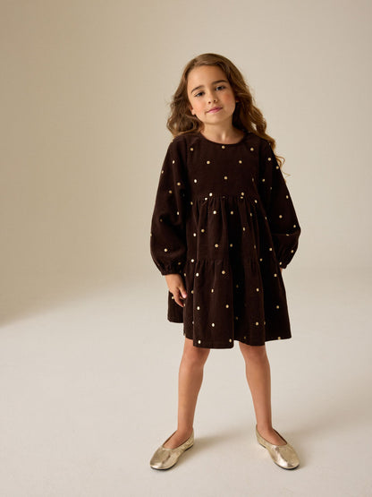Dsiney Kidz - Brown Cord Spot Dress (3-16yrs) image 2