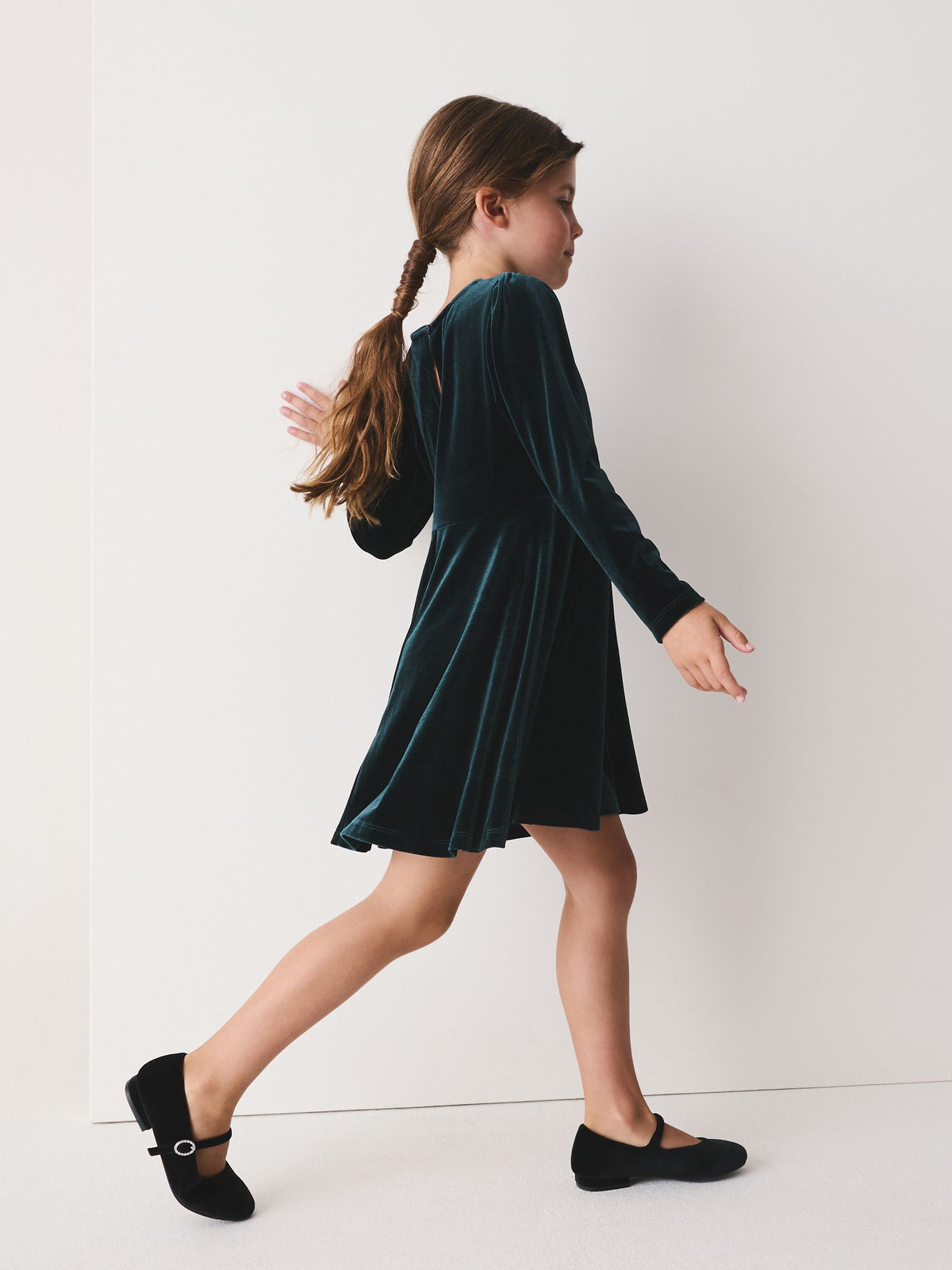 Dsiney Kidz - Green Velvet Skater Dress (3-16yrs) image 2