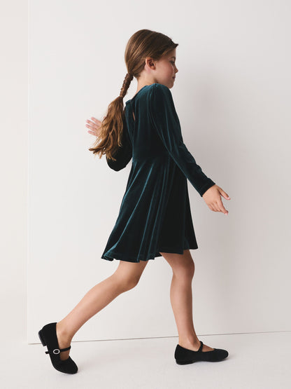 Dsiney Kidz - Green Velvet Skater Dress (3-16yrs) image 2