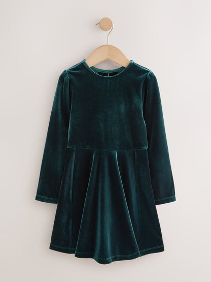 Dsiney Kidz - Green Velvet Skater Dress (3-16yrs) image 4