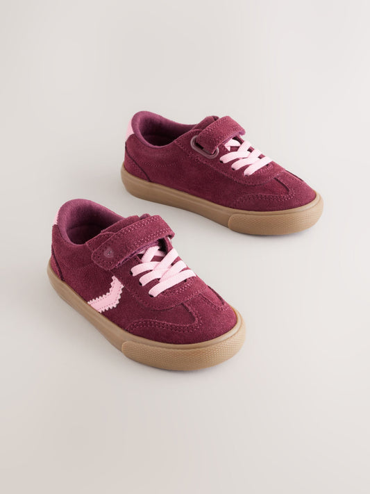 Dsiney Kidz - Burgundy Red Wide Fit (G) Touch Fastening Elastic Lace Trainers image 1