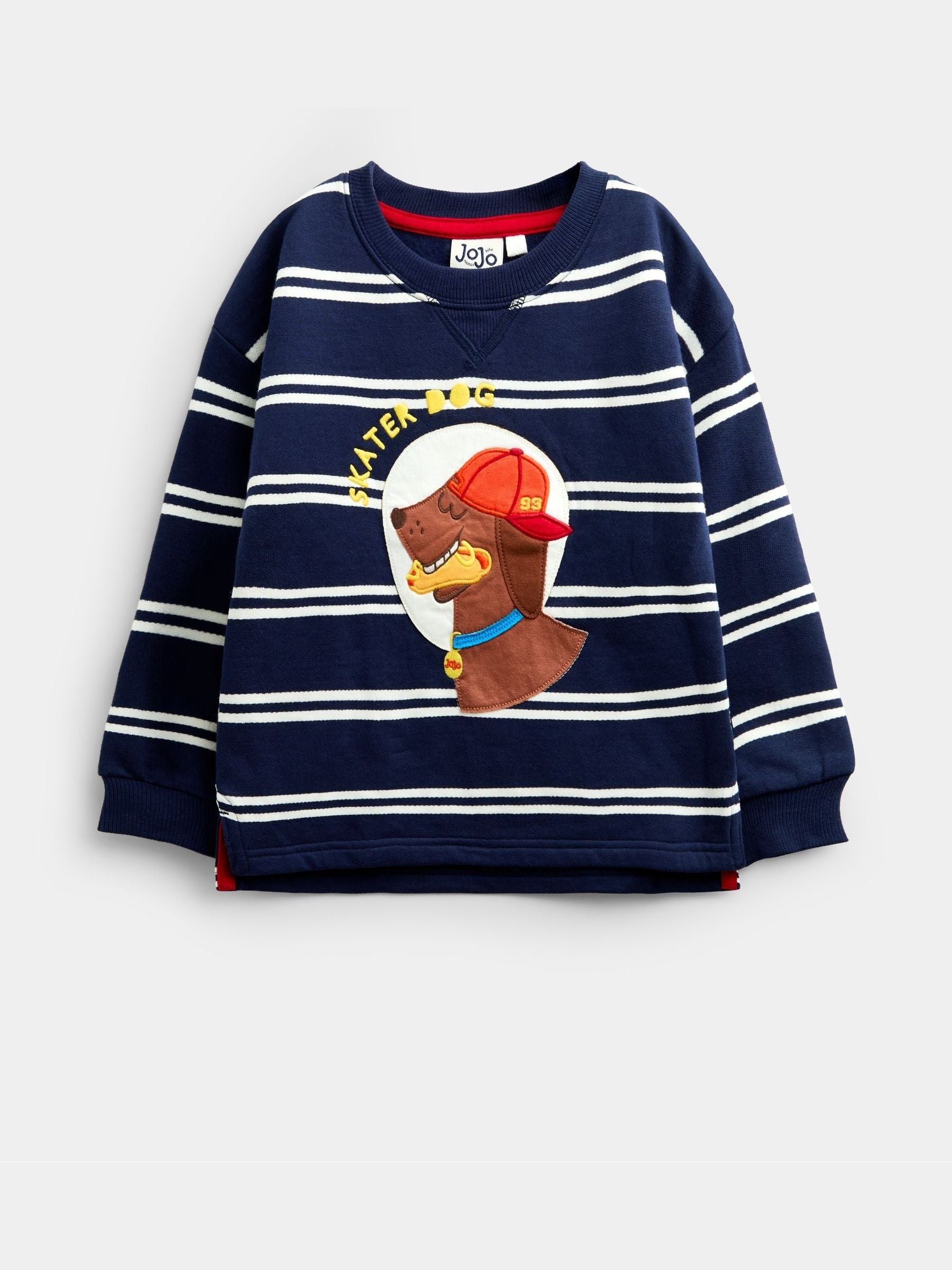 Dsiney Kidz - JoJo Maman Bébé Navy Blue Skater Dog Appliqué Sweatshirt image 3