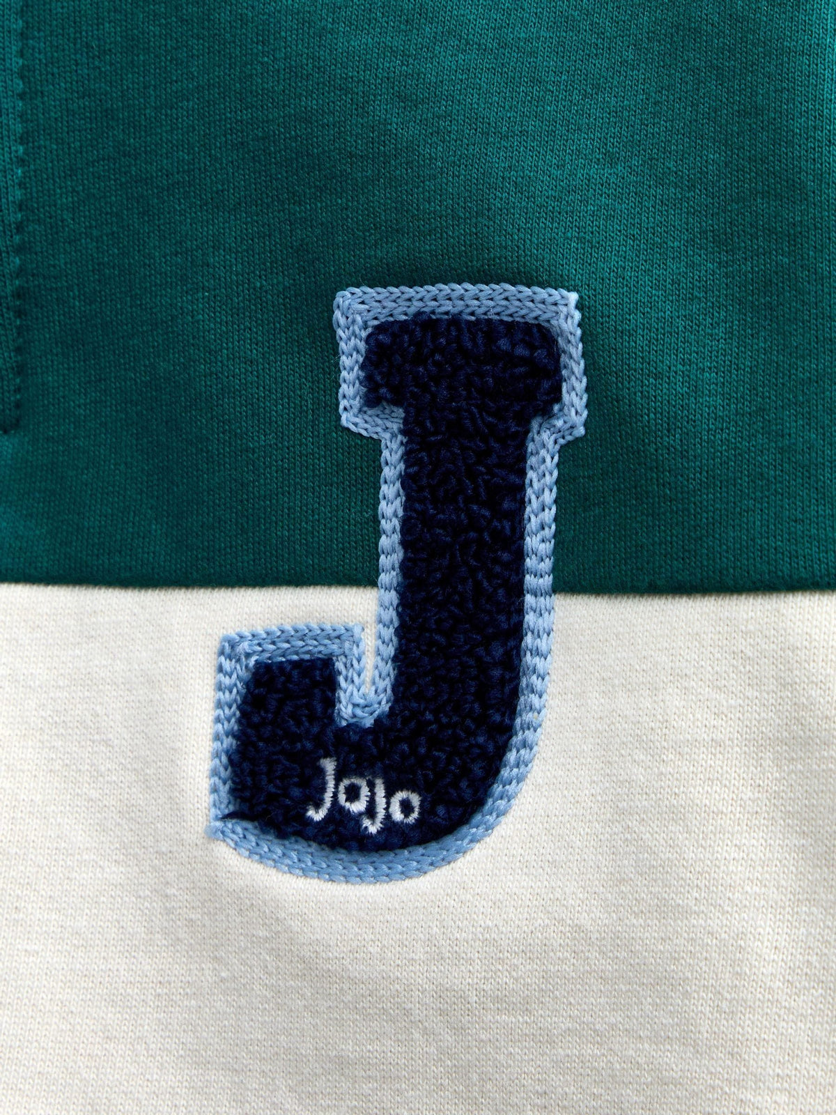 Dsiney Kidz - JoJo Maman Bébé Dark Green Stripe Varsity Half Zip Sweatshirt image 4