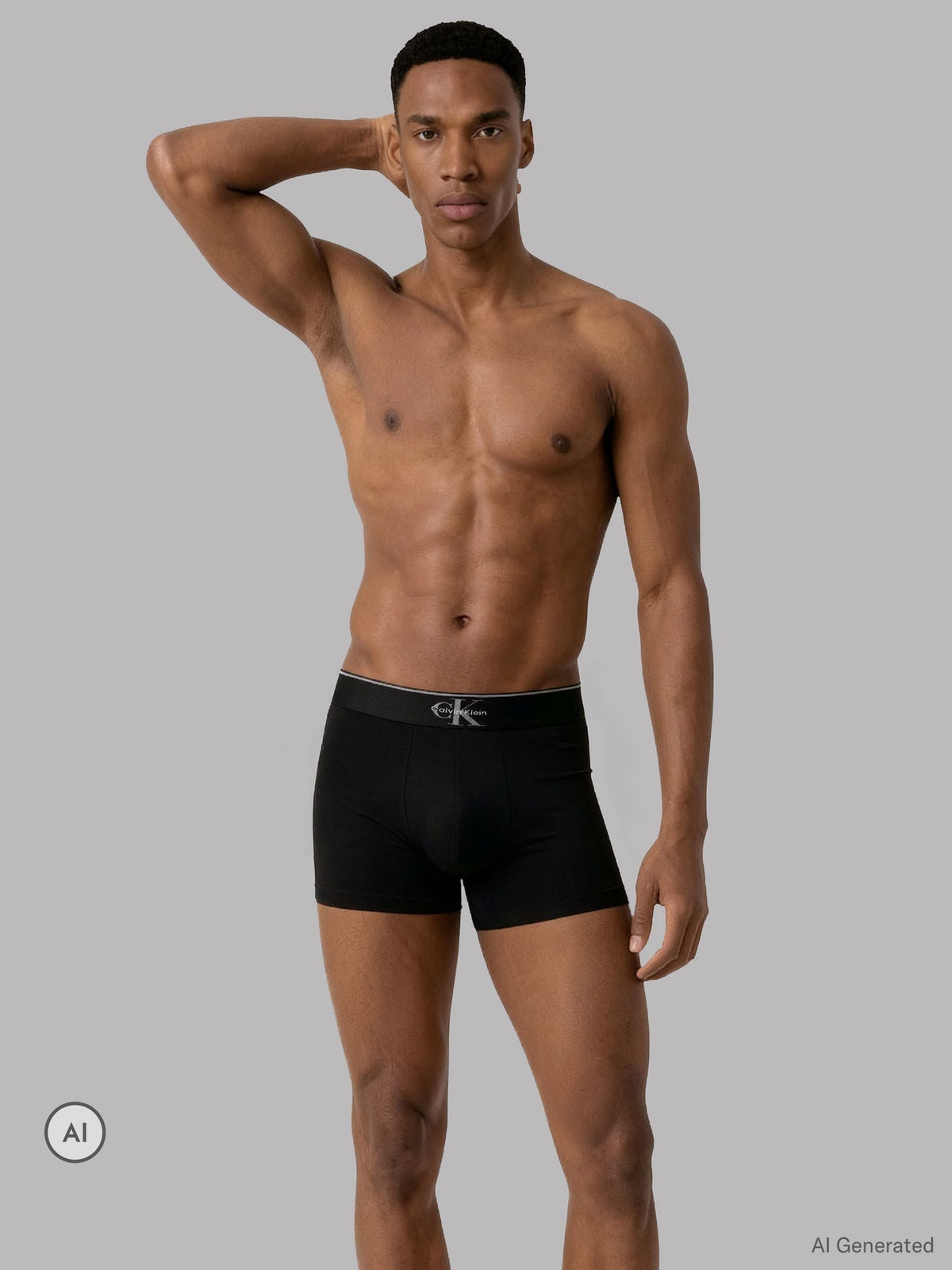 Dsiney Kidz - Calvin Klein Black/White Graphic Monogram Cotton Stretch Trunks 3 Pack image 2