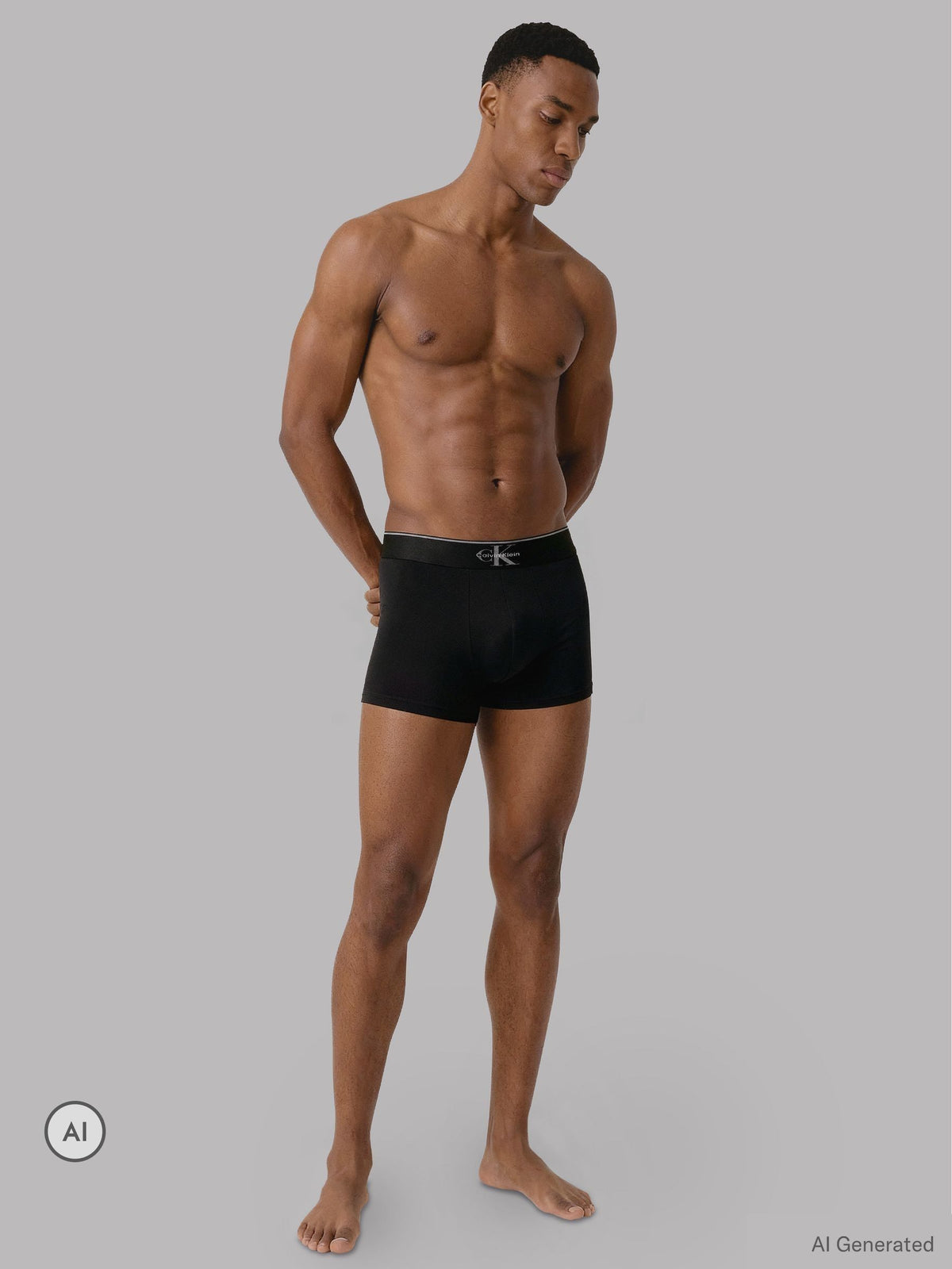 Dsiney Kidz - Calvin Klein Black/White Graphic Monogram Cotton Stretch Trunks 3 Pack image 4