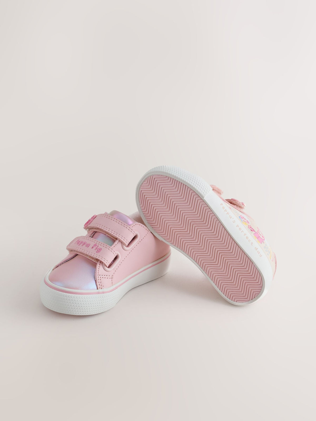 Dsiney Kidz - Pink Standard Fit (F) Peppa Pig Chunky Trainers with Touch Fastening image 3