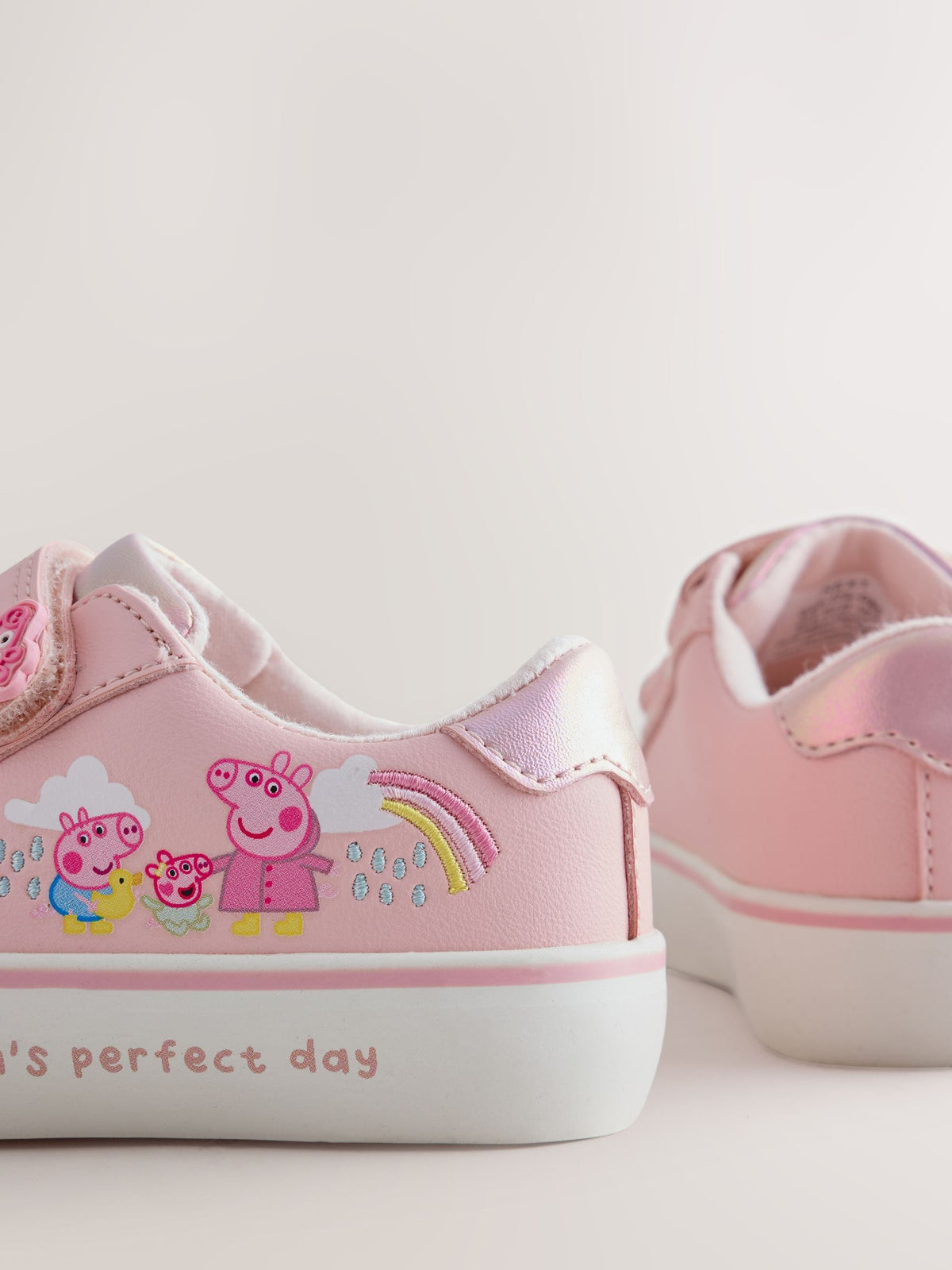 Dsiney Kidz - Pink Standard Fit (F) Peppa Pig Chunky Trainers with Touch Fastening image 4