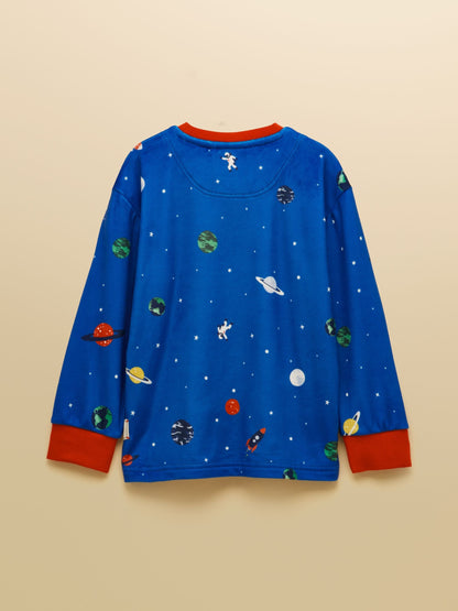 Joules Boys' Blue Space Long Sleeve Fleece Pyjamas - image 3