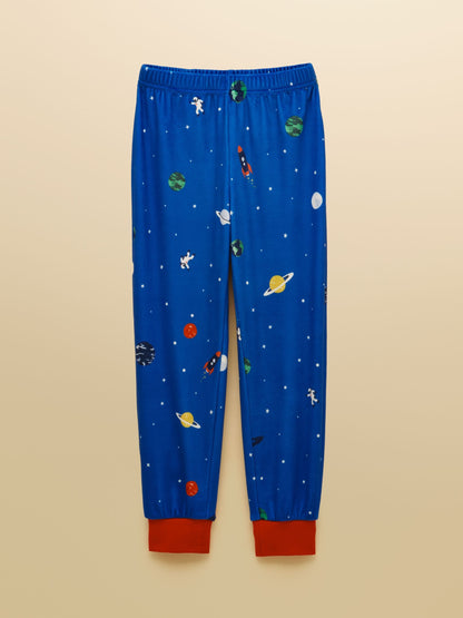 Joules Boys' Blue Space Long Sleeve Fleece Pyjamas - image 4