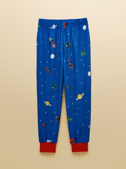 Joules Boys' Blue Space Long Sleeve Fleece Pyjamas - image 5