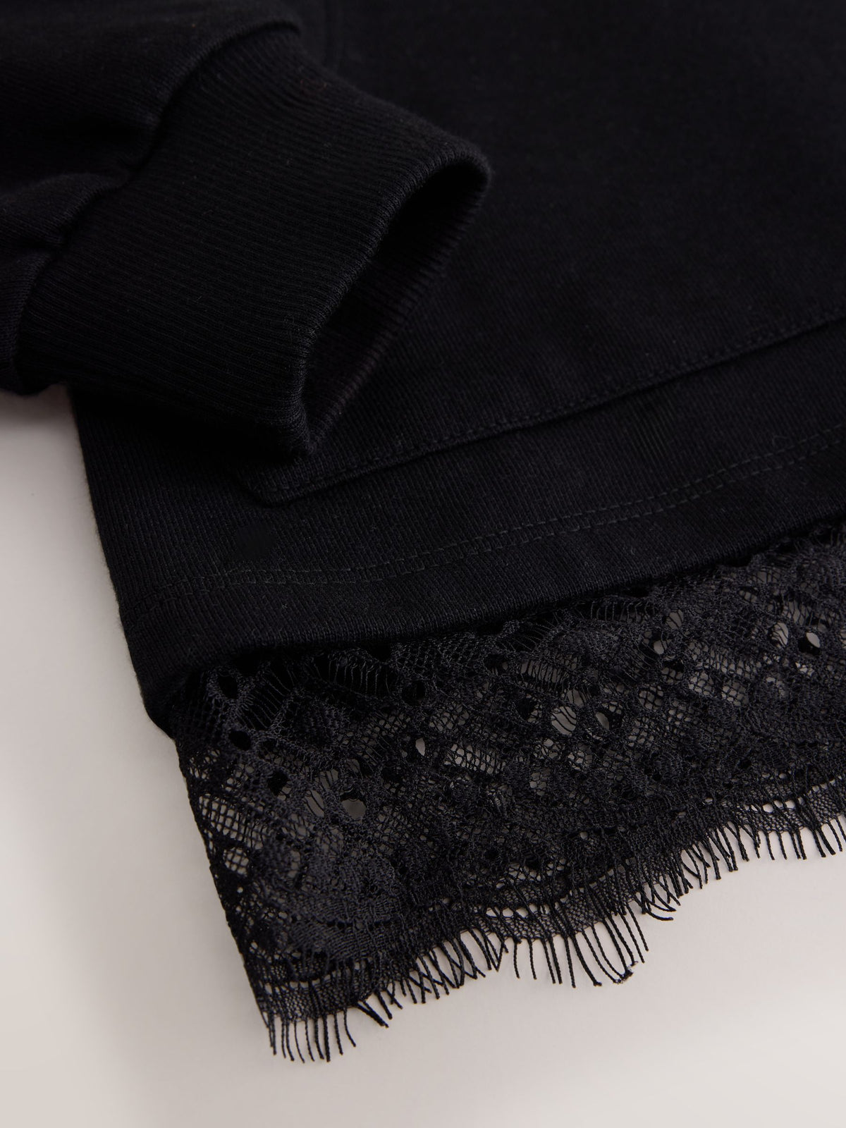 smALLSAINTS Black Script Lace Trim Hoodie - image 11