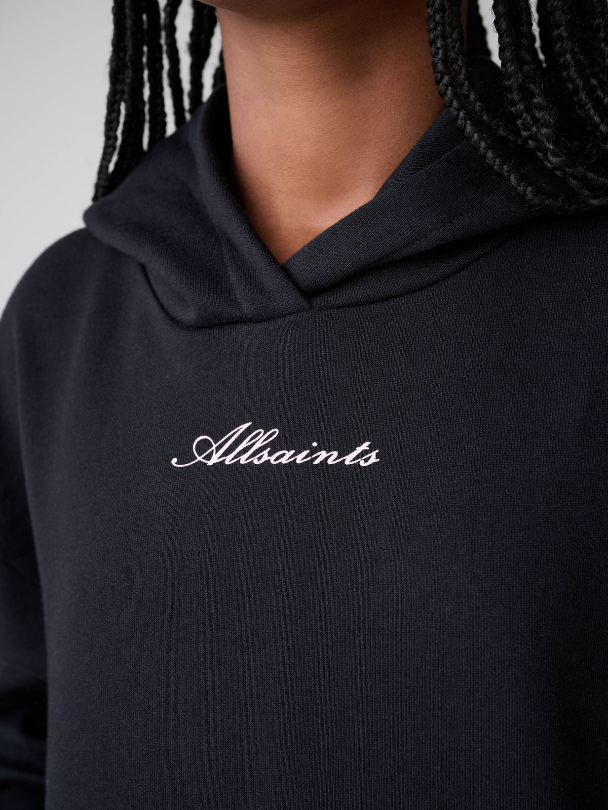 smALLSAINTS Black Script Lace Trim Hoodie - image 4
