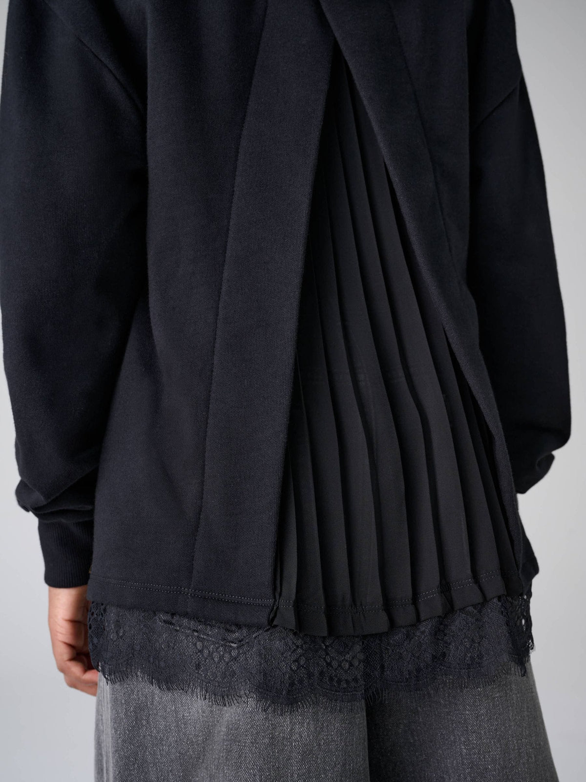 smALLSAINTS Black Script Lace Trim Hoodie - image 6