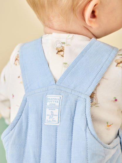 JoJo Maman Bébé Light Blue Peter Rabbit Quilted Dungaree & Bodysuit Set - image 2