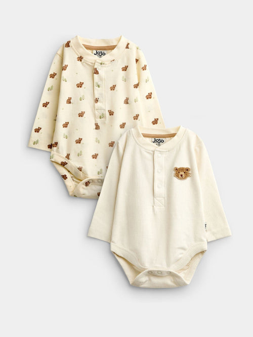 Dsiney Kidz - Jojo Maman Bébé Natural Bear 2-Pack Printed Bodysuits image 1