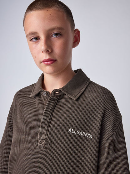 smALLSAINTS Brown Waffle Rugby Polo Top - image 3