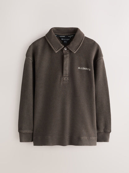 smALLSAINTS Brown Waffle Rugby Polo Top - image 4