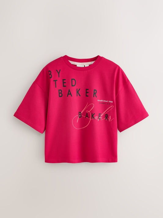 Dsiney Kidz - Baker by Ted Baker Burgundy Red 3 Pack Oversized Graphic T-Shirts image 2