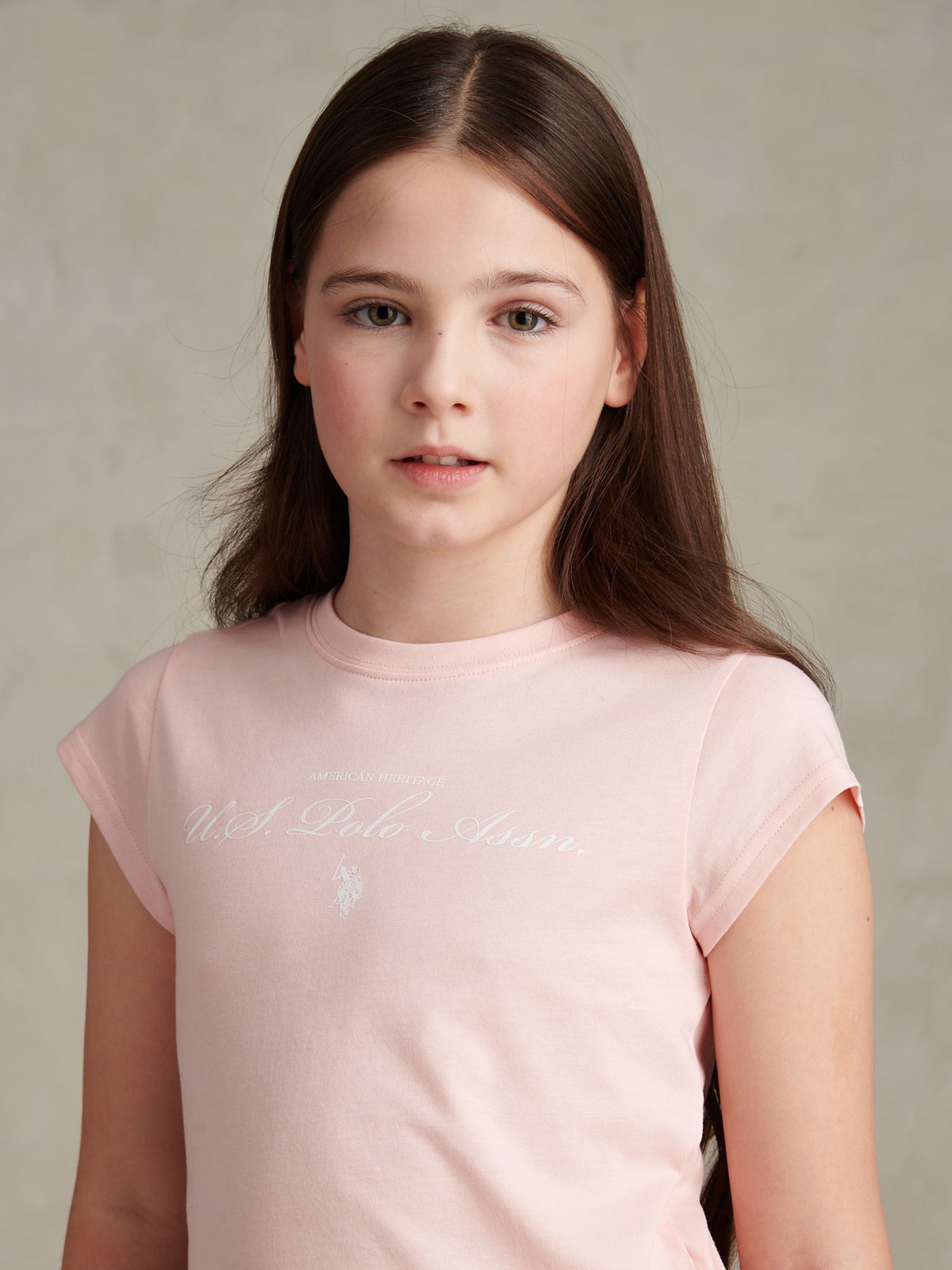 Dsiney Kidz - U.S. Polo Assn. Pink Script Logo Cap Sleeve T-Shirt image 2