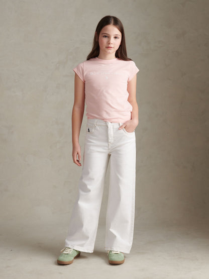 Dsiney Kidz - U.S. Polo Assn. Pink Script Logo Cap Sleeve T-Shirt image 3