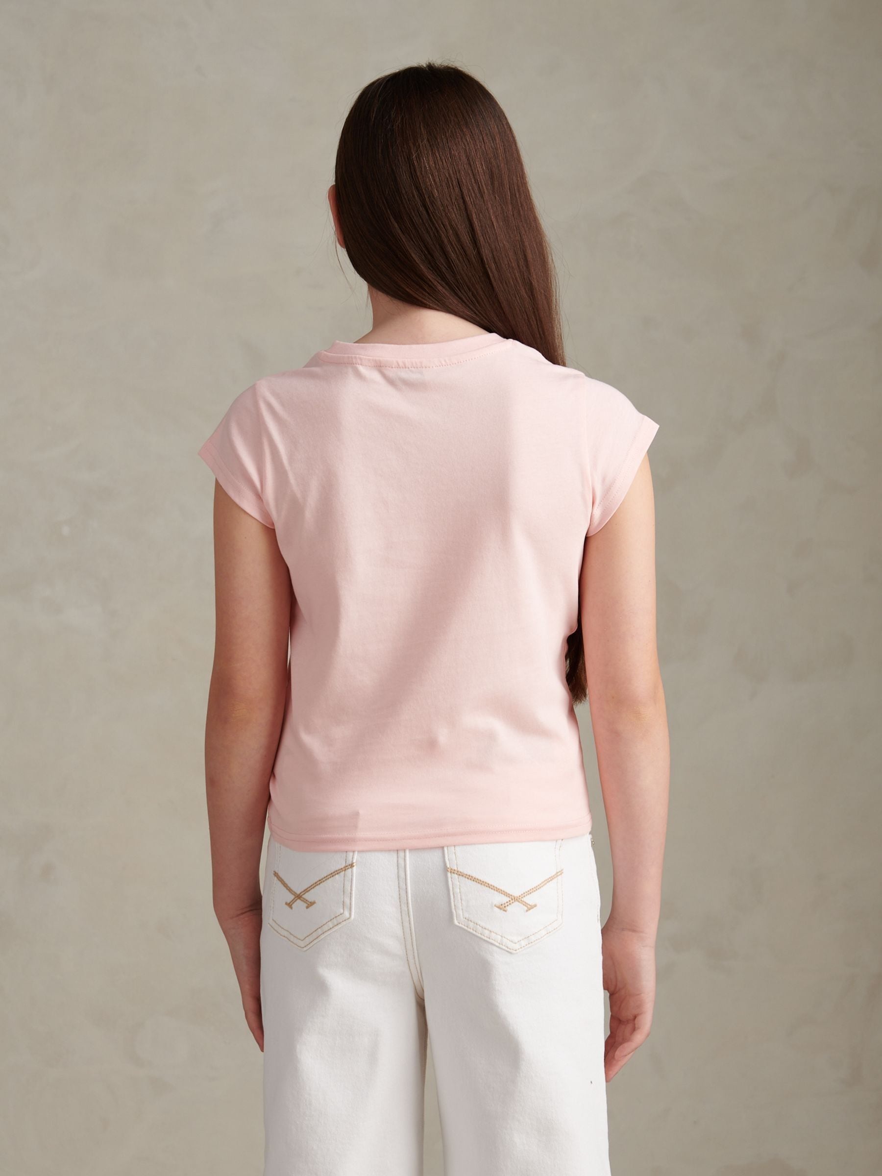 Dsiney Kidz - U.S. Polo Assn. Pink Script Logo Cap Sleeve T-Shirt image 4