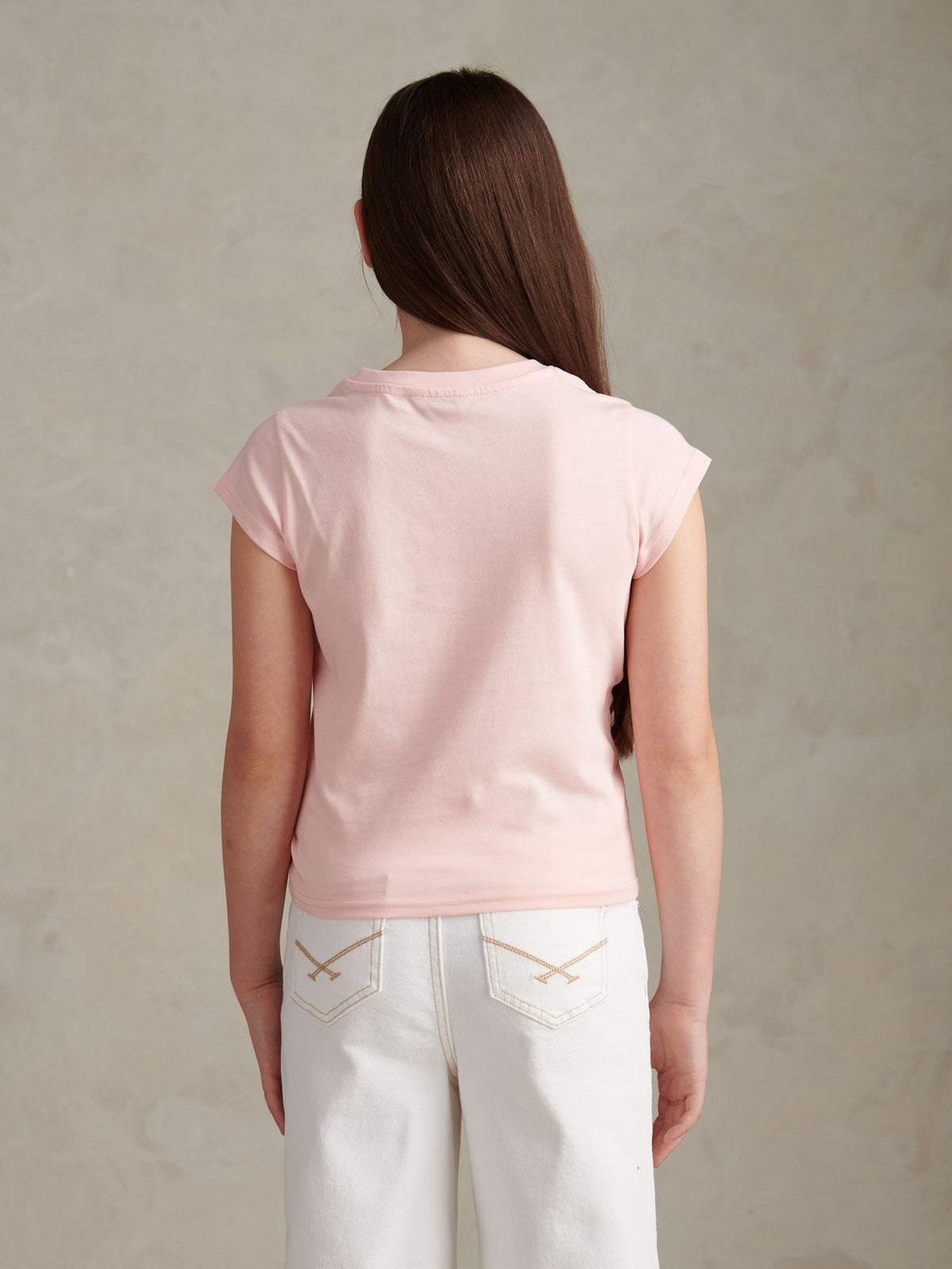 Dsiney Kidz - U.S. Polo Assn. Pink Script Logo Cap Sleeve T-Shirt image 4