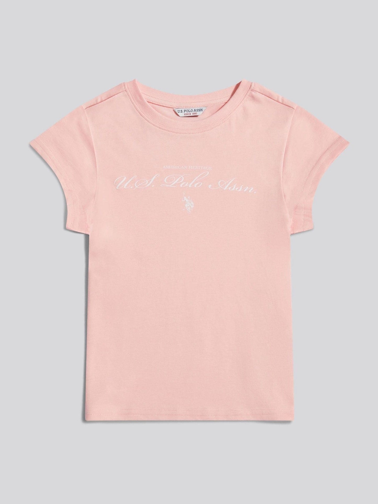 Dsiney Kidz - U.S. Polo Assn. Pink Script Logo Cap Sleeve T-Shirt image 5
