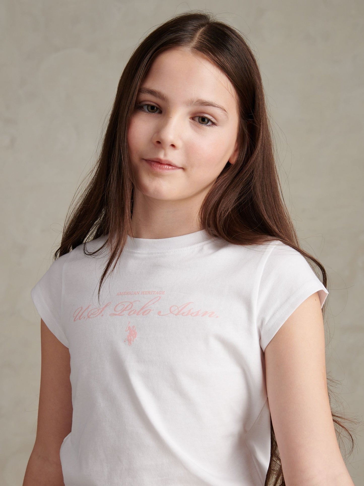 Dsiney Kidz - U.S. Polo Assn. White Script Logo Cap Sleeve T-Shirt image 2