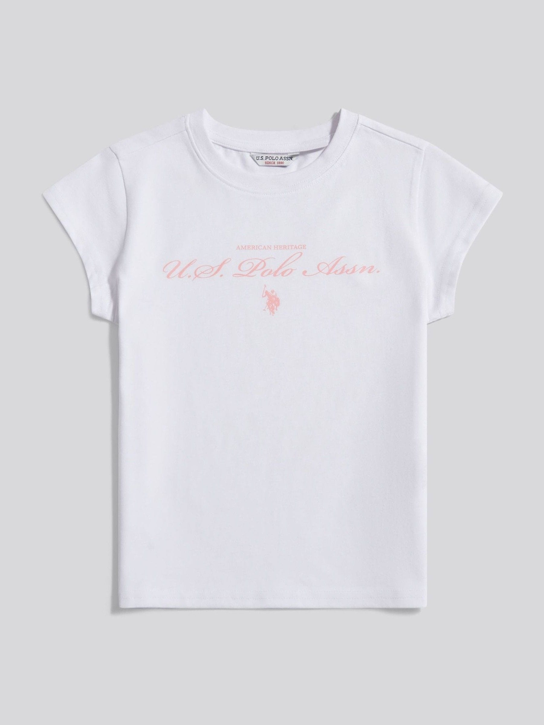 Dsiney Kidz - U.S. Polo Assn. White Script Logo Cap Sleeve T-Shirt image 5
