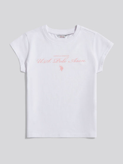 Dsiney Kidz - U.S. Polo Assn. White Script Logo Cap Sleeve T-Shirt image 5