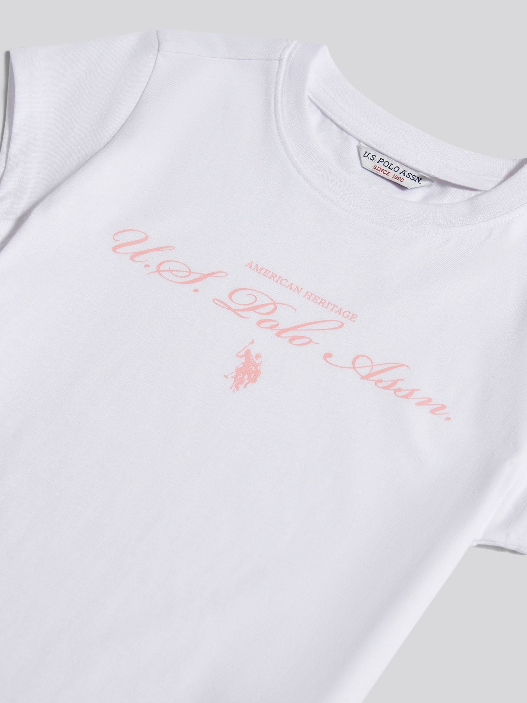 Dsiney Kidz - U.S. Polo Assn. White Script Logo Cap Sleeve T-Shirt image 7