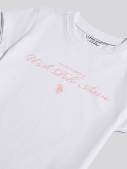 Dsiney Kidz - U.S. Polo Assn. White Script Logo Cap Sleeve T-Shirt image 7