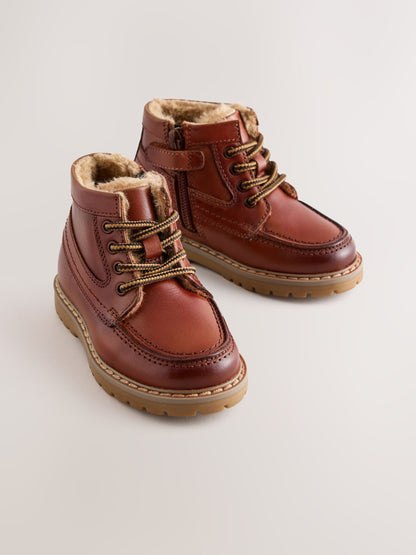 Dsiney Kidz - Tan Brown Apron Lace Up Boots image 1