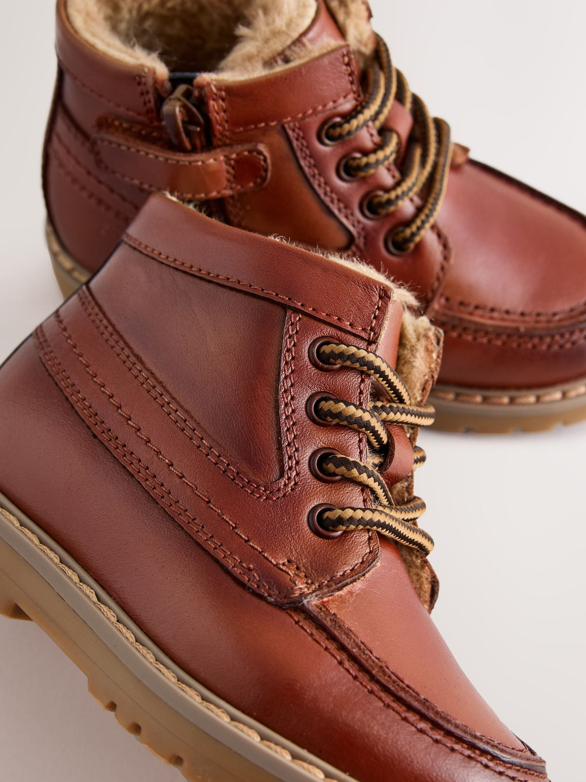 Dsiney Kidz - Tan Brown Apron Lace Up Boots image 6